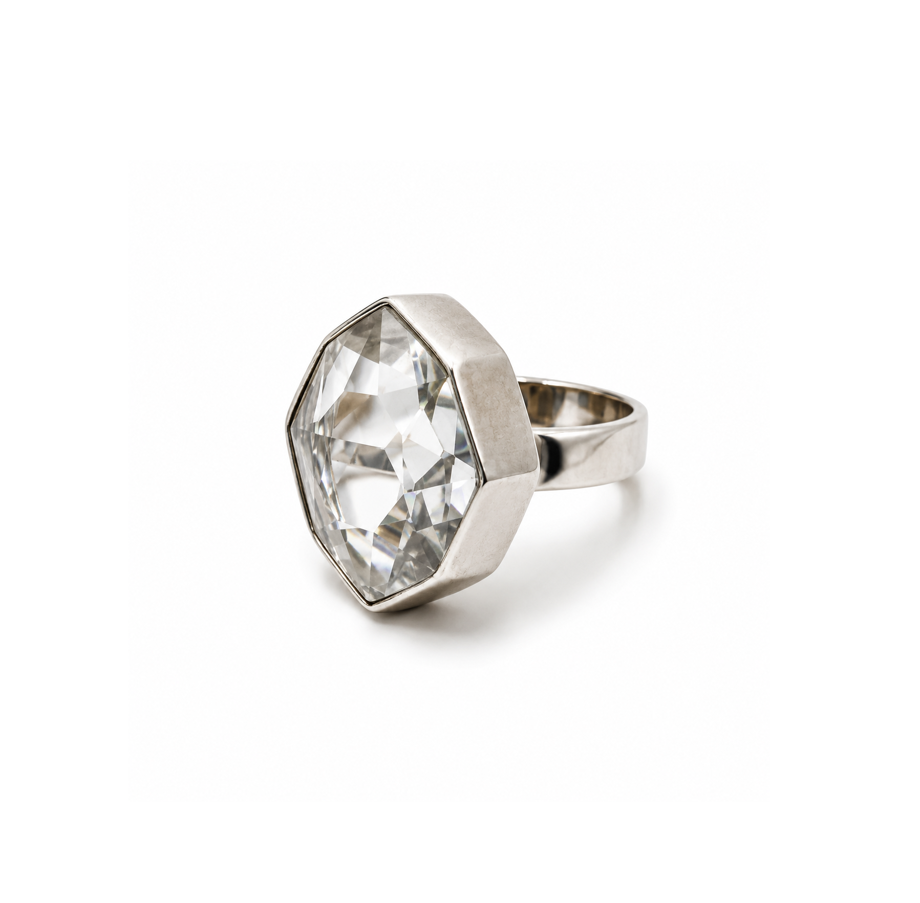 Crystal Clarity Silver Ring