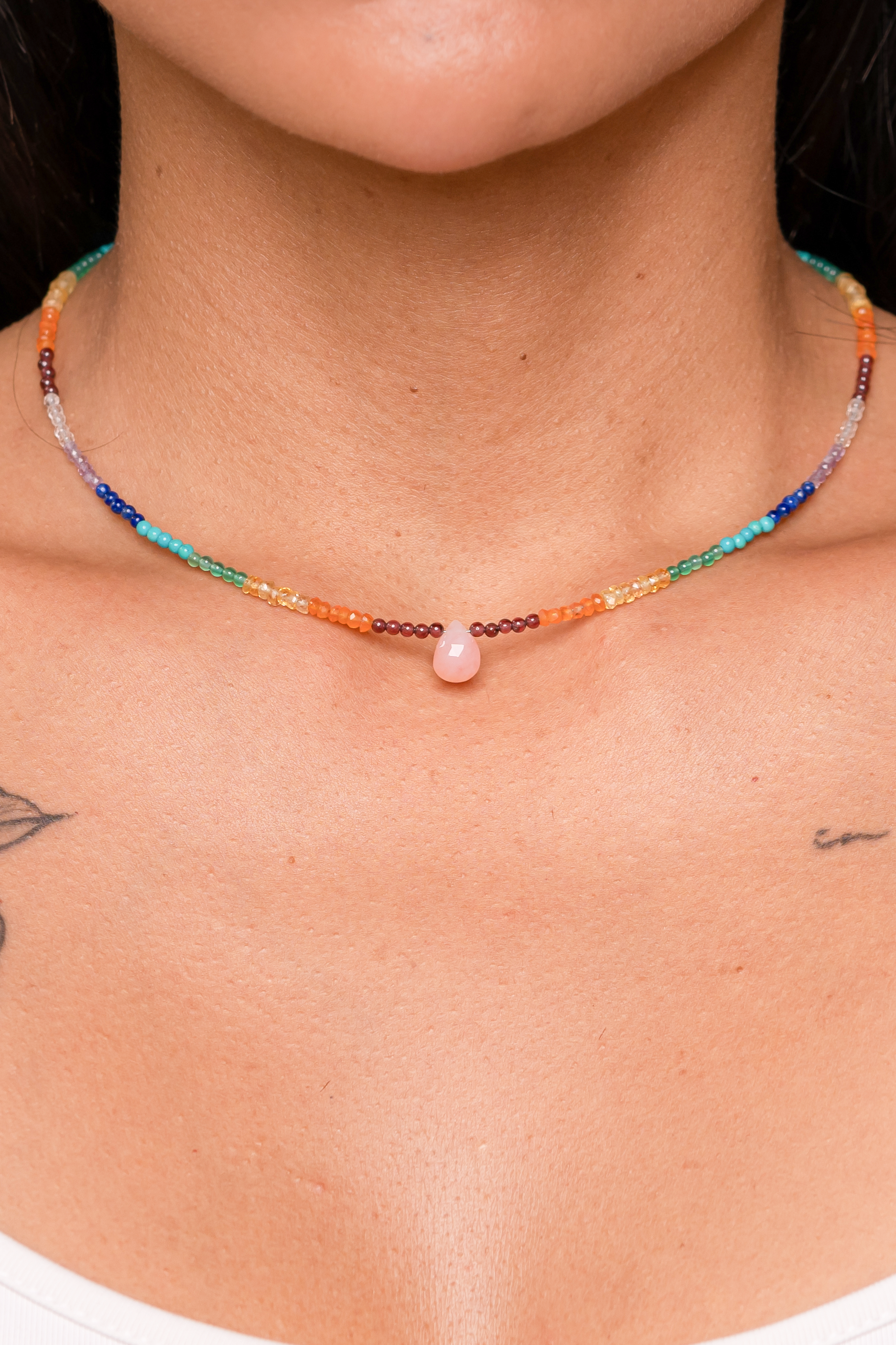 Seven Chakra 2mm Short Necklace | Anna Michielan Jewelry