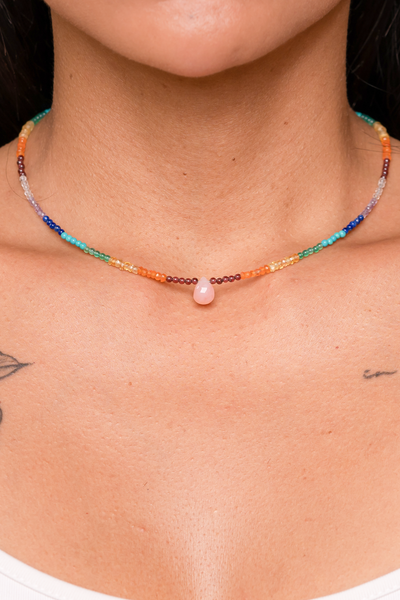 Seven Chakra 2mm Short Necklace - Anna Michielan Jewelry