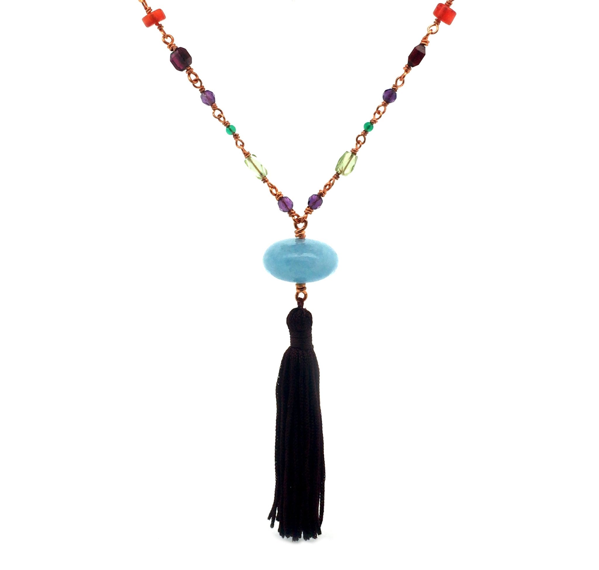 Balancing the Chakras Long Necklace - Anna Michielan Jewelry
