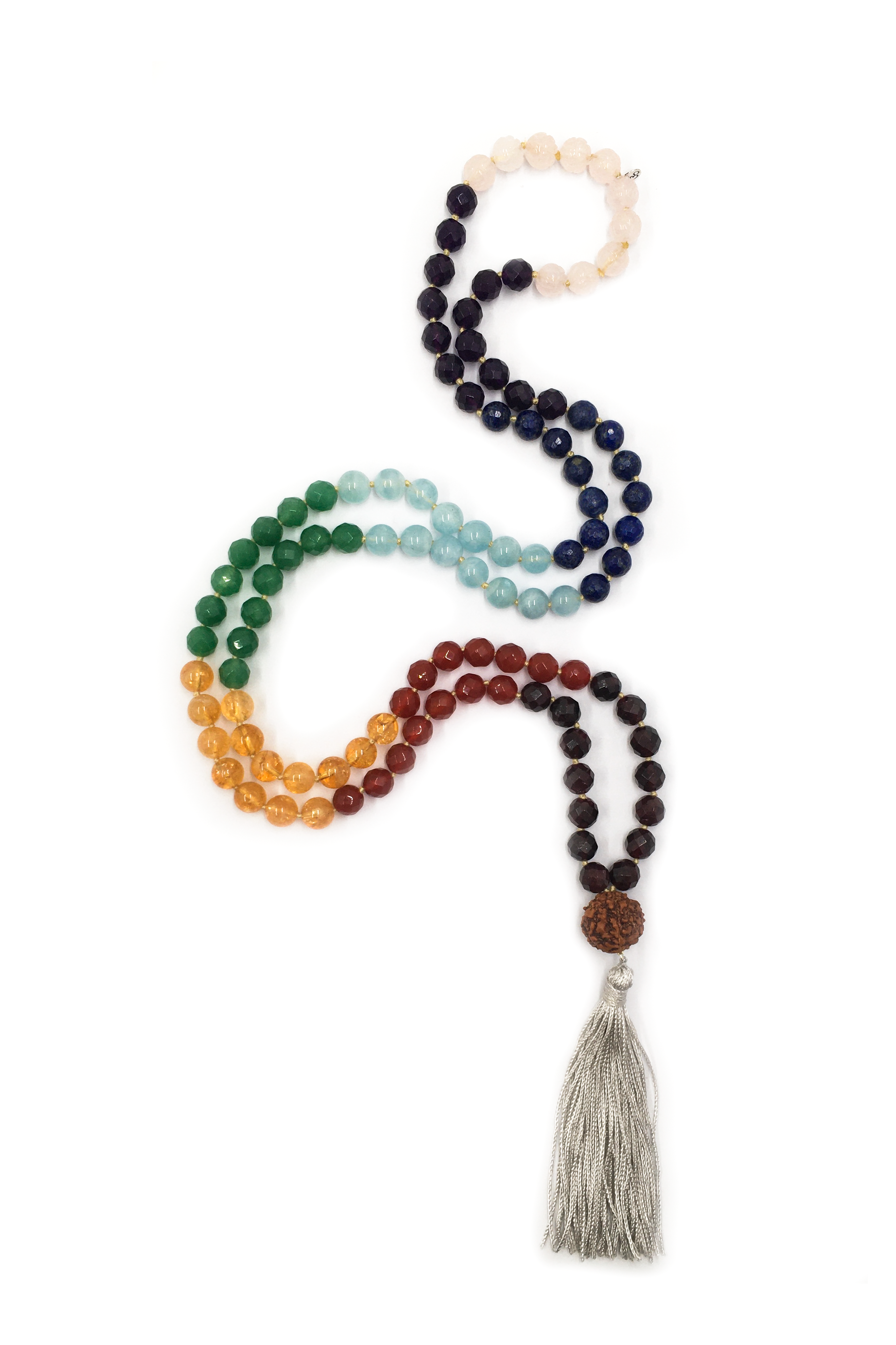 Seven Chakra Mala Necklace 8mm - Anna Michielan Jewelry