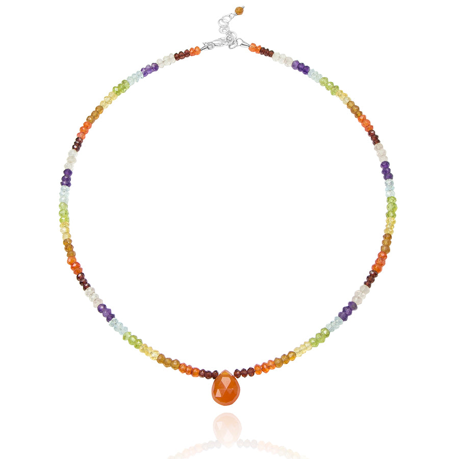 Seven Chakra Faceted Short Necklace