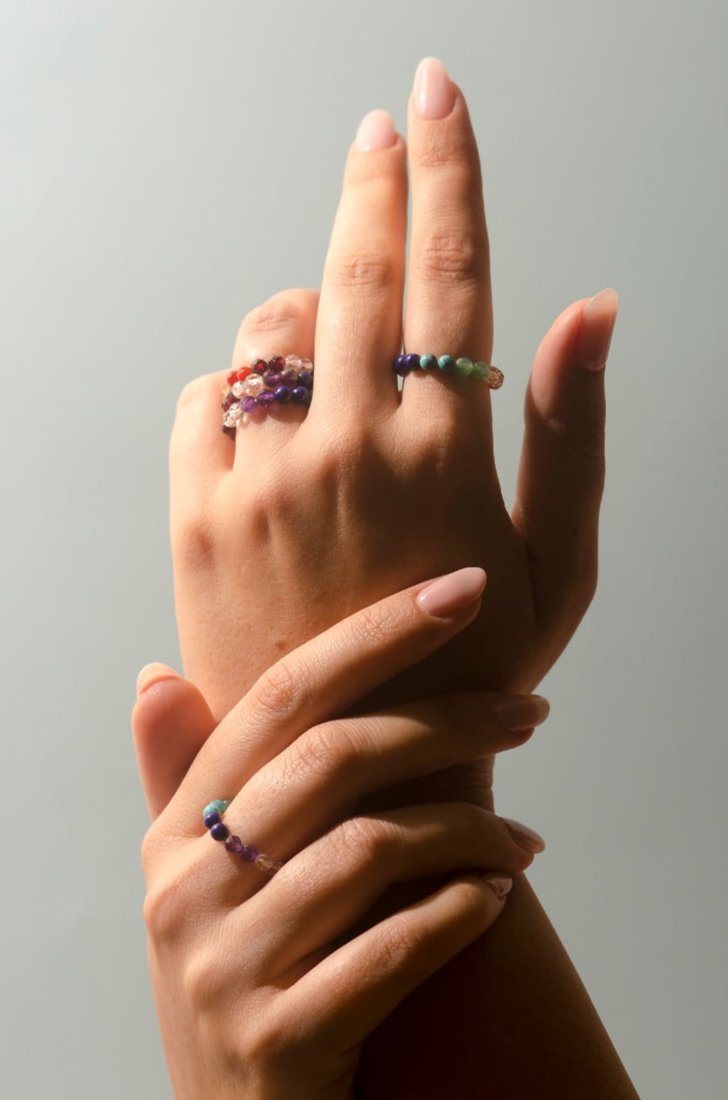 Seven Chakra Elastic Ring - Anna Michielan Jewelry