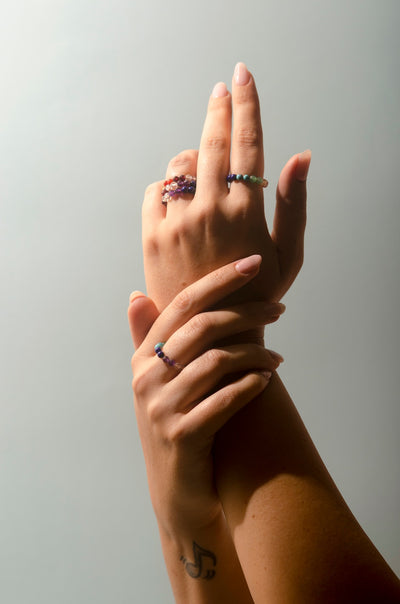 Seven Chakra Elastic Ring - Anna Michielan Jewelry