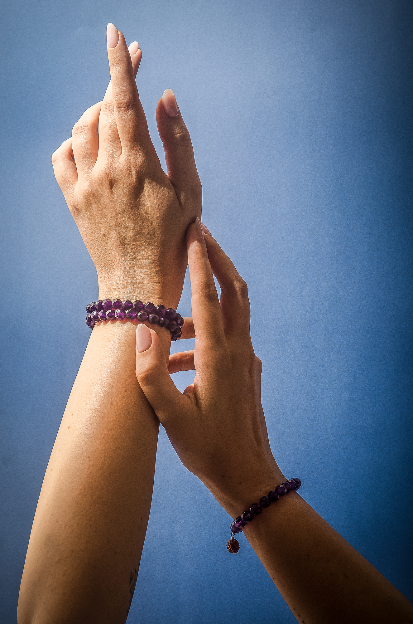 Spiritual Awareness Amethyst Elastic Bracelet - Anna Michielan Jewelry