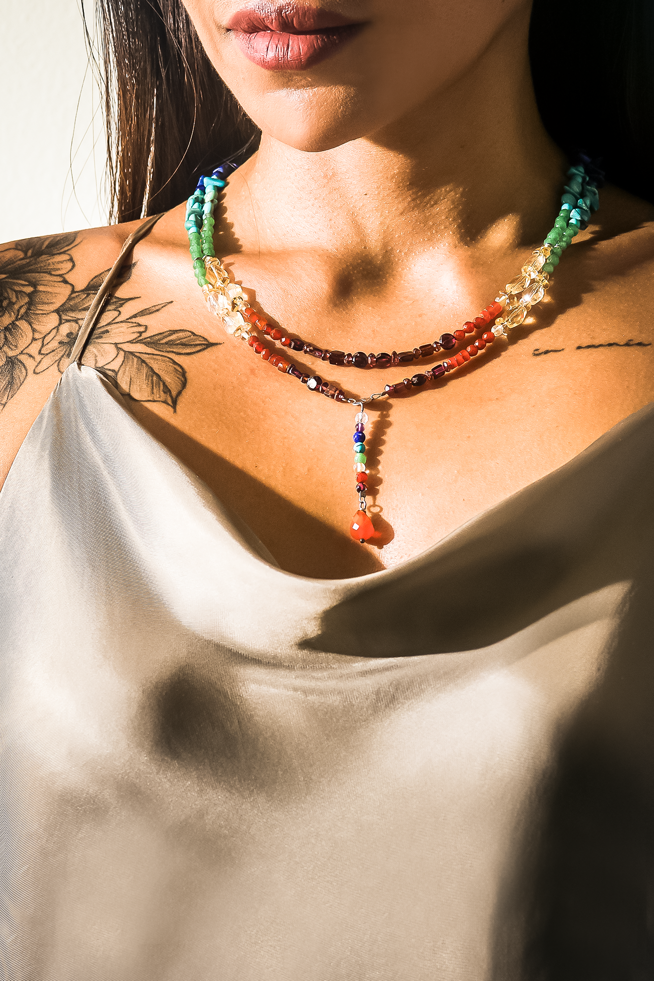 Seven Chakra Double String Short Necklace