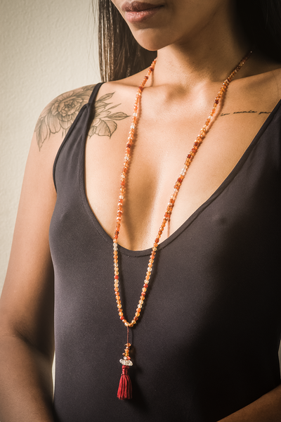 Tibetan Mala Necklace Giving Courage - Anna Michielan Jewelry