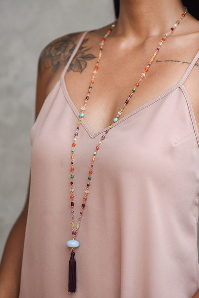 Balancing the Chakras Long Necklace - Anna Michielan Jewelry