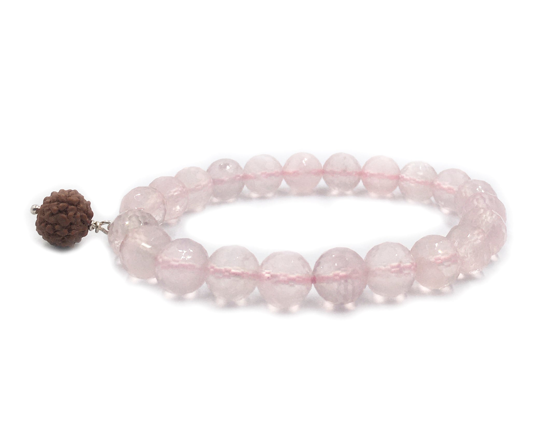 Rose Quartz on Elastic Heart Bracelet - Anna Michielan Jewelry