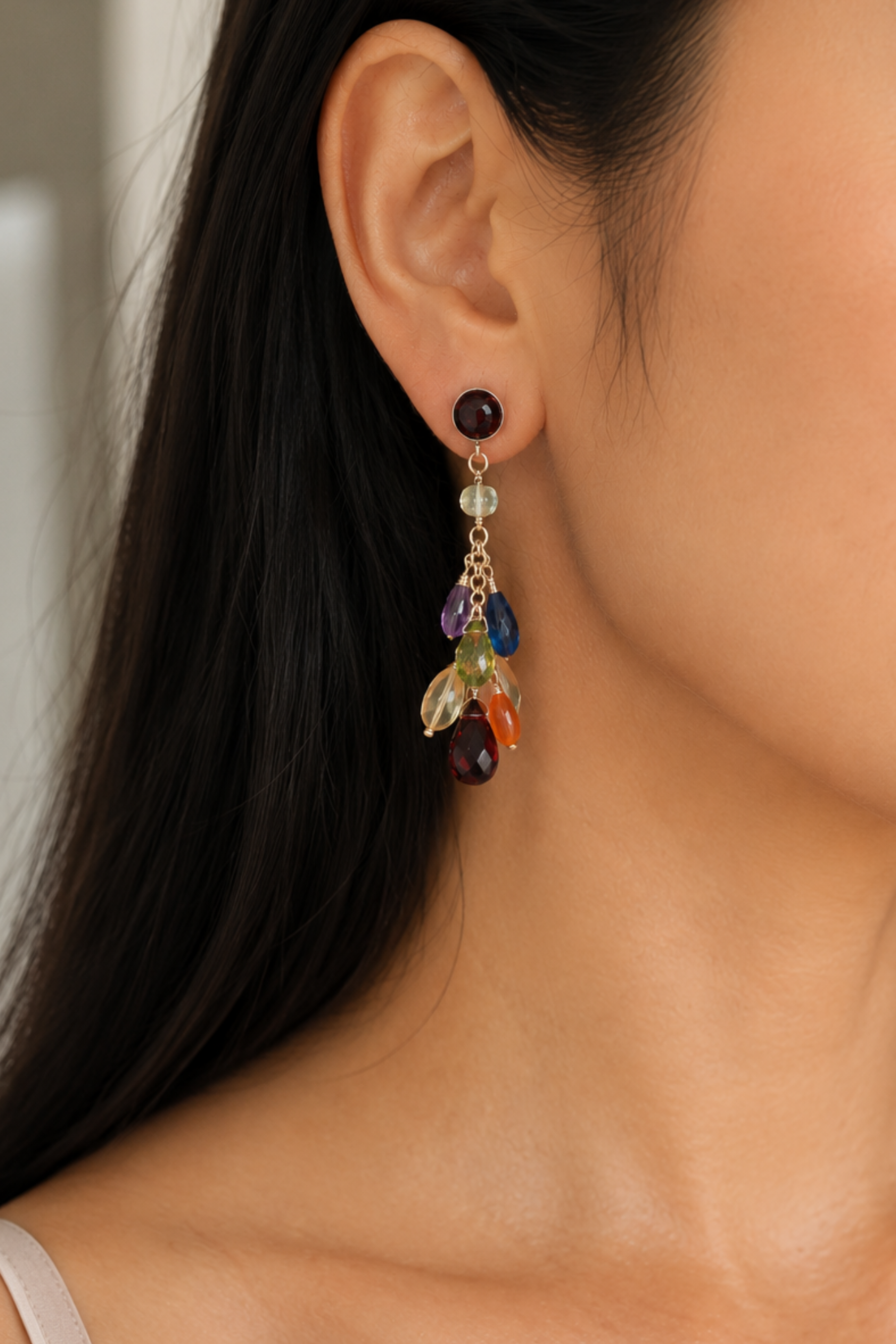 Seven Chakra Drops Earrings