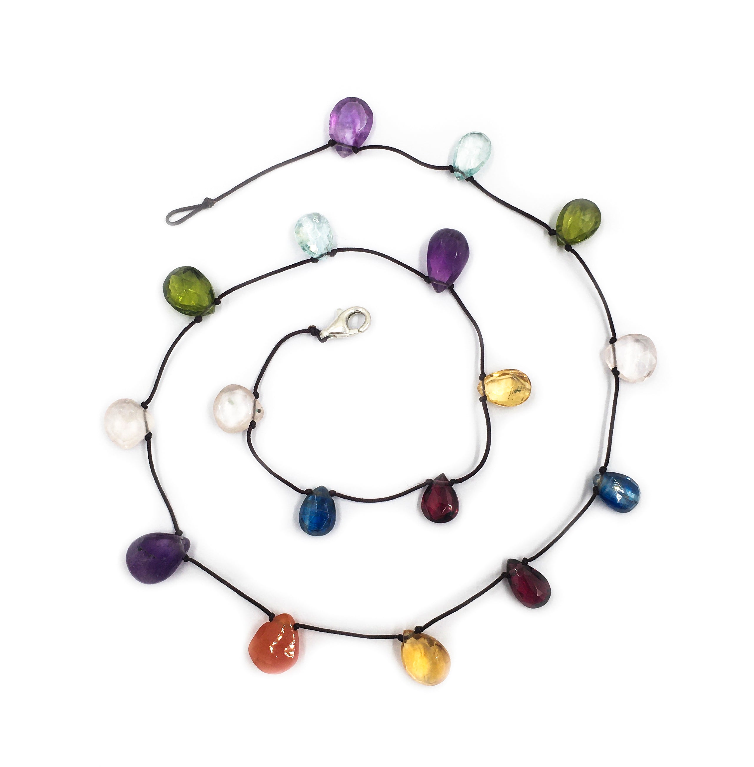 Seven Chakra Drops String Necklace - Anna Michielan Jewelry