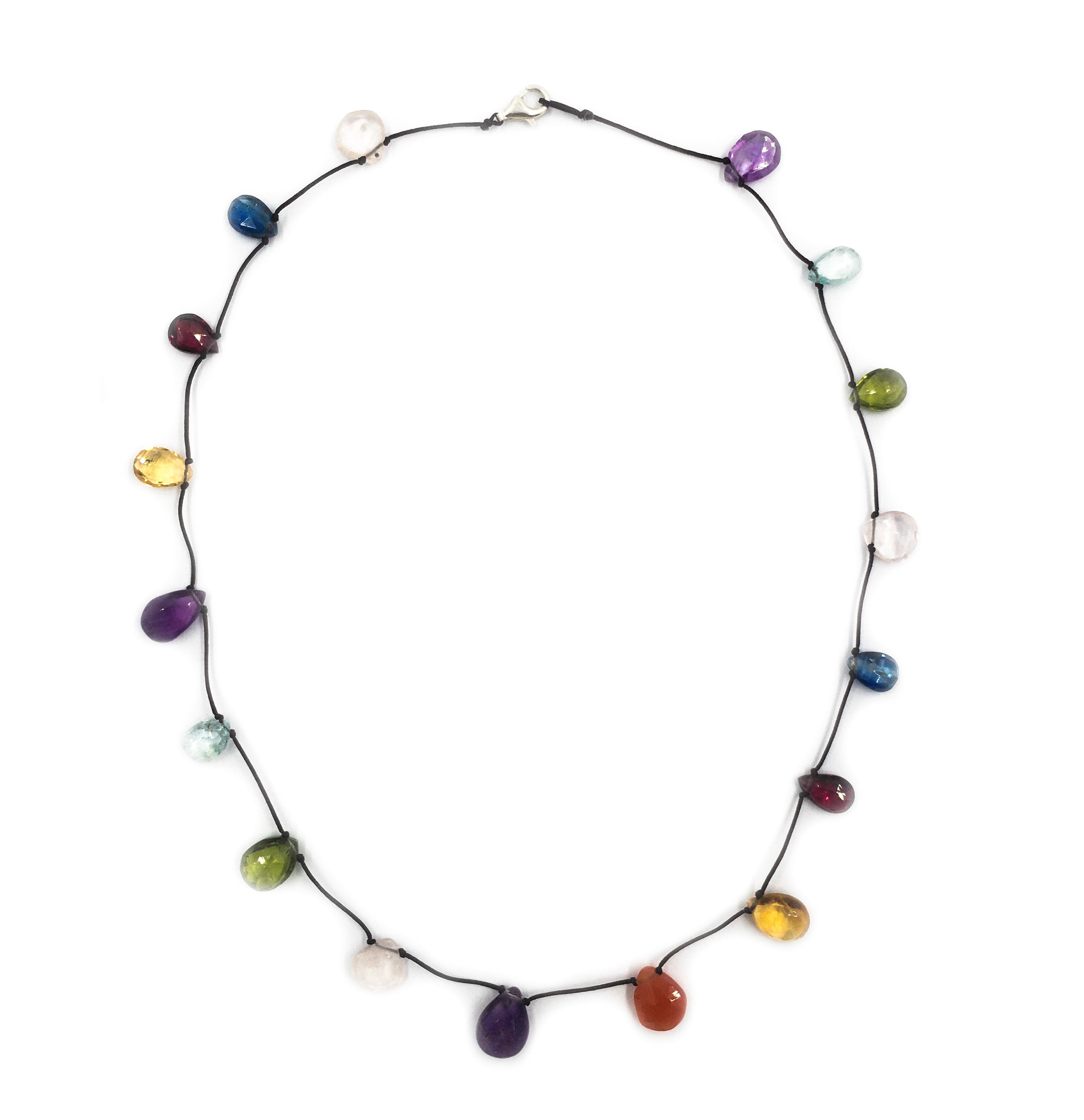 Seven Chakra Drops String Necklace - Anna Michielan Jewelry