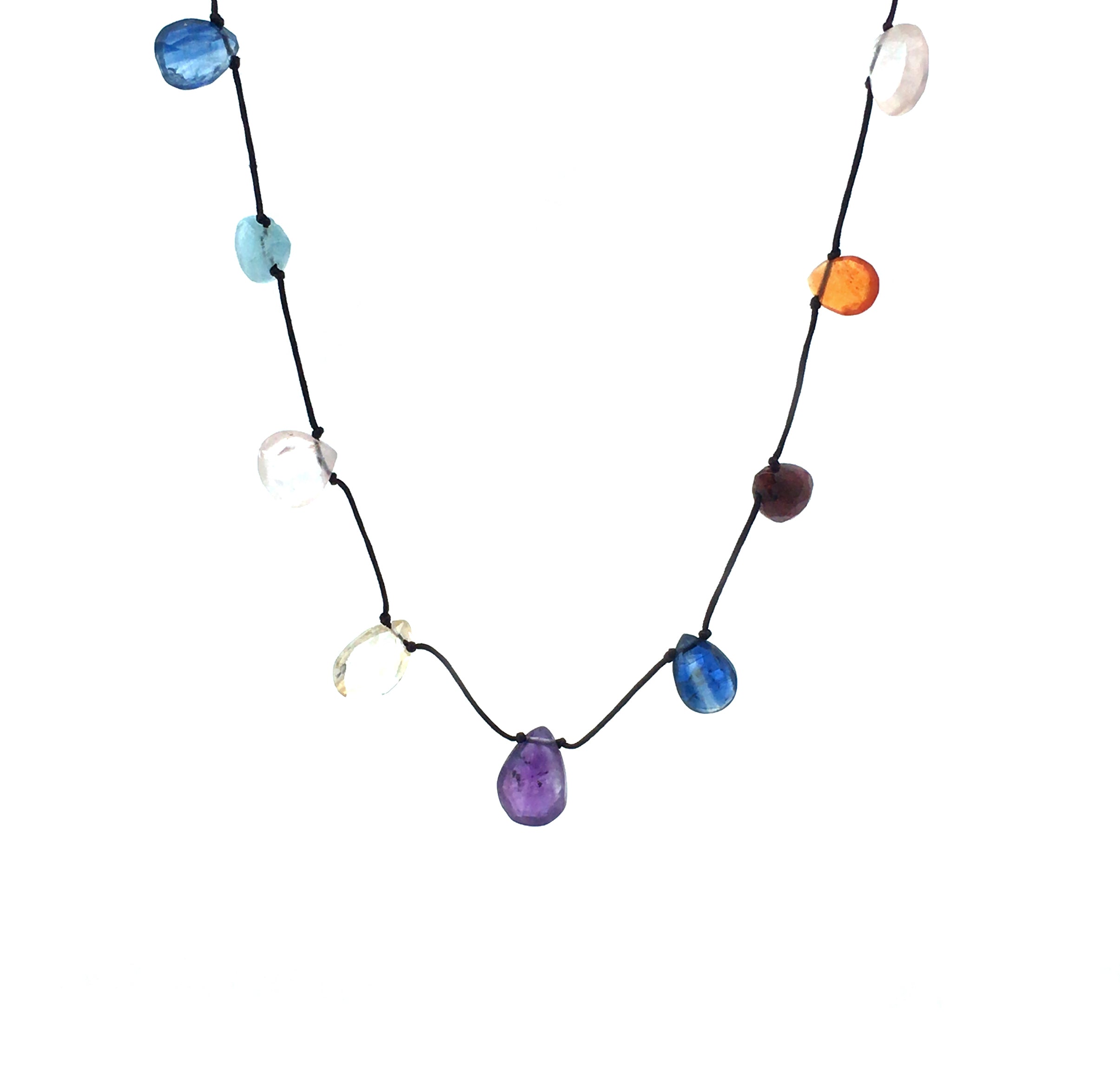 Seven Chakra Drops String Necklace - Anna Michielan Jewelry