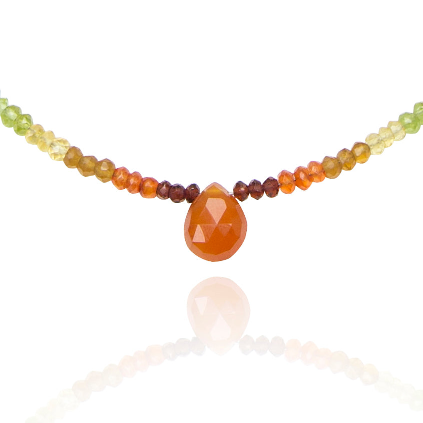 Seven Chakra Faceted Short Necklace