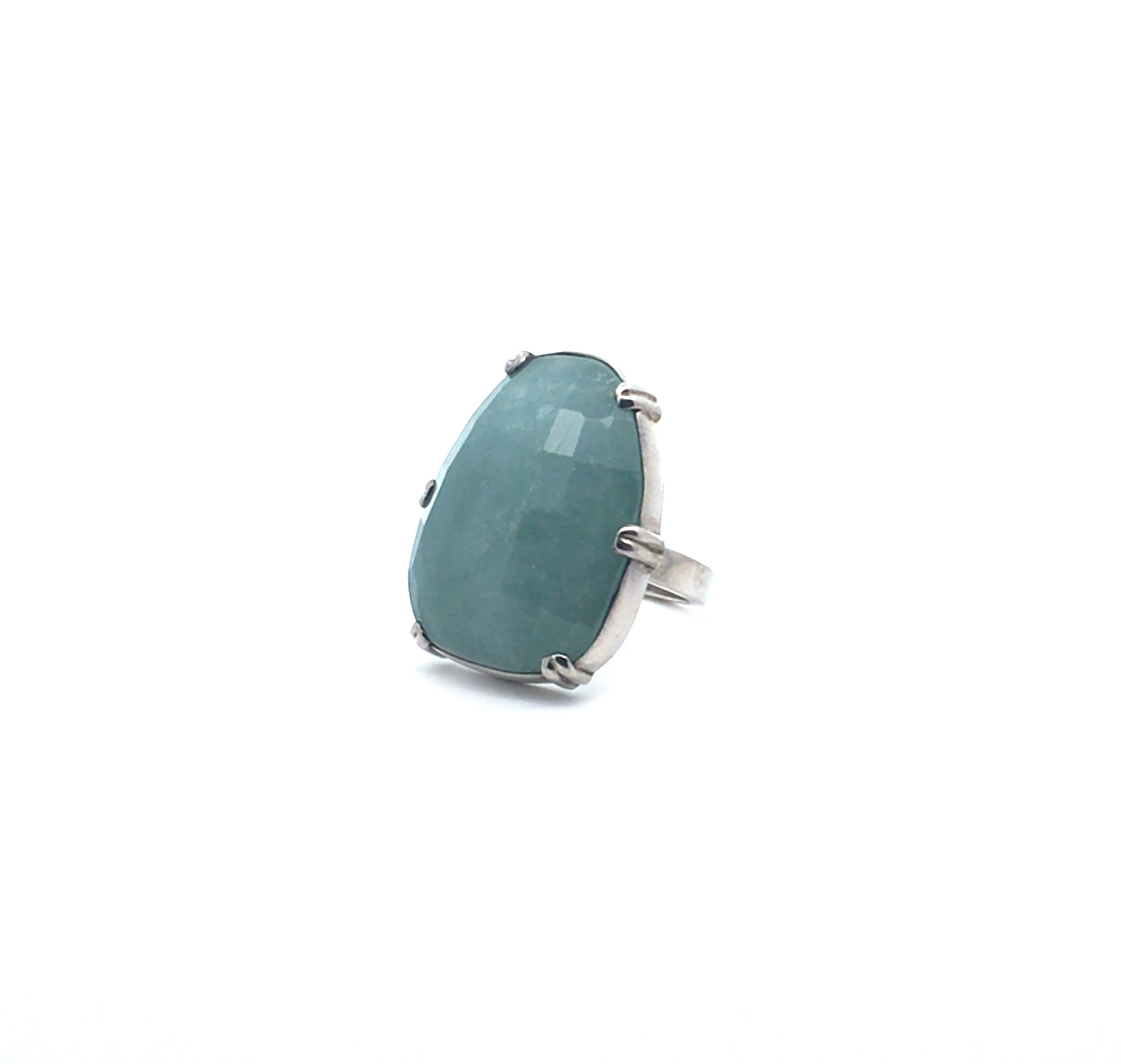 Aquamarine Silver Ring - Anna Michielan Jewelry