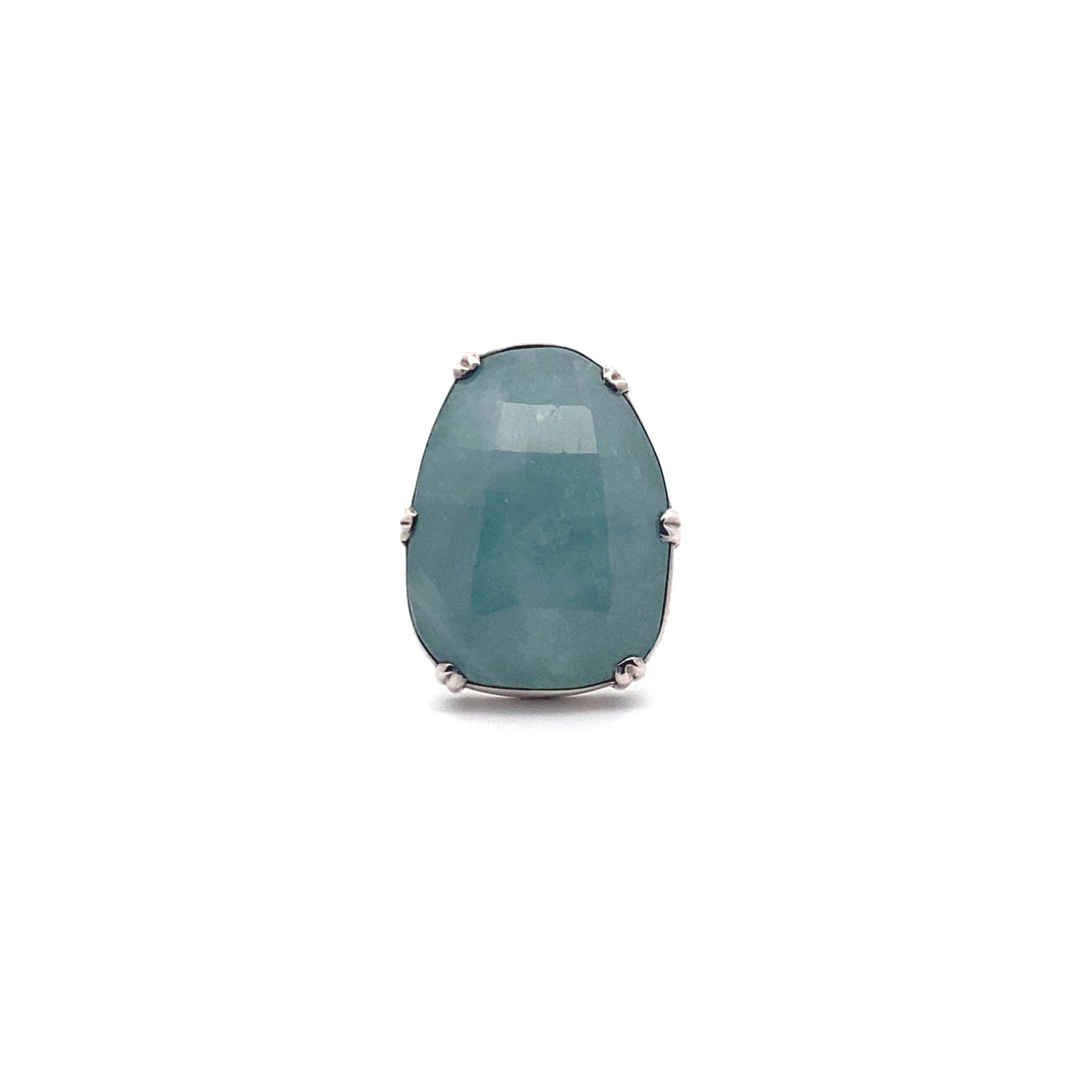 Aquamarine Silver Ring - Anna Michielan Jewelry