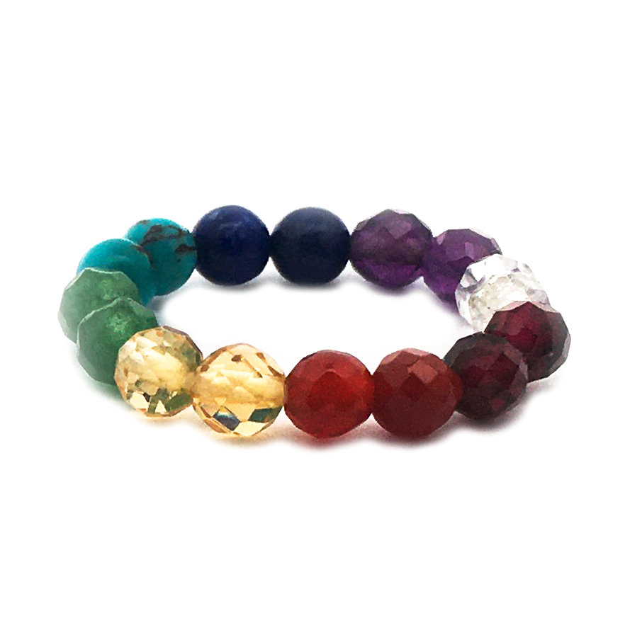 Seven Chakra Elastic Ring - Anna Michielan Jewelry