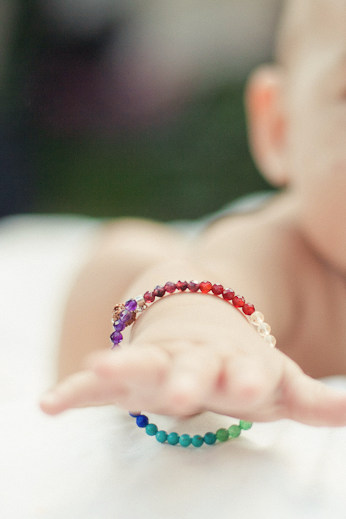 Seven Chakra Elastic Baby Bracelet - Anna Michielan Jewelry