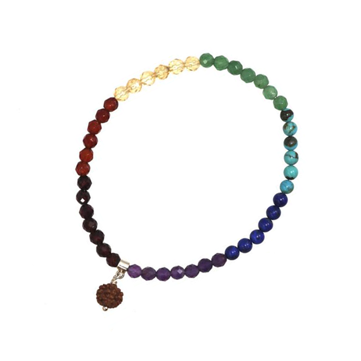 U42 - 7 Chakra Elastic Bracelet 4mm - Anna Michielan